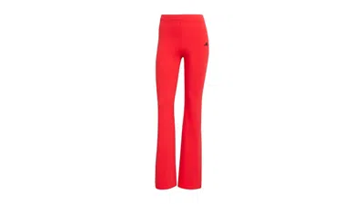 Pre-owned Adidas Originals Women's Essentials Small Logo Flared Leggings In Pure Ruby/black