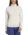 Adidas Originals Women's Essentials Small Logo French Terry Quarter Zip Top In Alumina