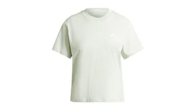 Pre-owned Adidas Originals Women's Essentials Small Logo T-shirt In Linen Green