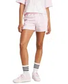 Adidas Originals Women's Essentials Small Logo Terry Shorts In Clear Pink,white