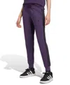 Adidas Originals Women's Essentials Three Stripes Fleece Slim Pants In Purple