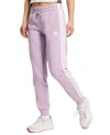 Adidas Originals Women's Essentials Three Stripes Fleece Slim Pants In Purple