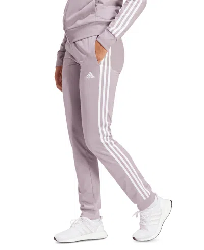 Adidas Originals Women's Essentials Warm-up Slim Tapered 3-stripes Track Pants, Xs-4x In Preloved Fig