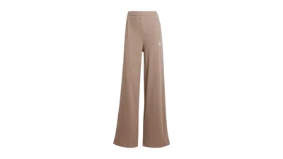 Pre-owned Adidas Originals Women's Essentials Wide Rib Pants In Trace Brown