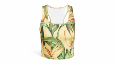 Pre-owned Adidas Originals Women's Farm Rio Tank Top In Semi Spark/bold Gold/semi Flash Green