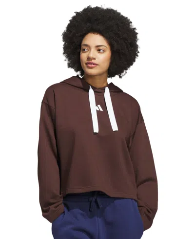 ADIDAS ORIGINALS WOMEN'S FLEECE 3-STRIPES LOOSE-FIT HOODIE
