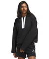 Adidas Originals Women's Fleece 3-stripes Loose-fit Hoodie In Black