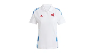 Pre-owned Adidas Originals Women's France Rugby Polo Shirt In White