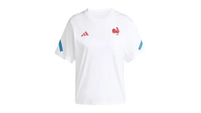 Pre-owned Adidas Originals Women's France Travel Z.n.e. T-shirt In White