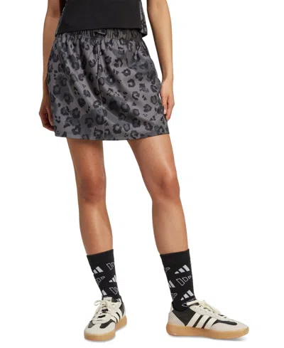 Adidas Originals Women's French Terry Animal-print A-line Skort In Multi