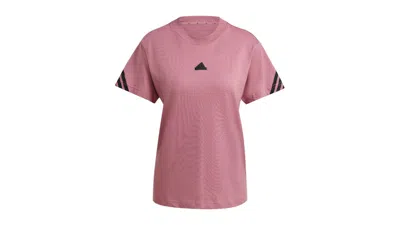 Pre-owned Adidas Originals Women's Future Icons 3stripes T-shirt In Preloved Crimson