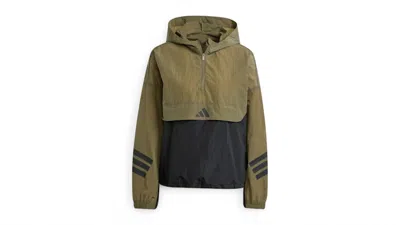 Pre-owned Adidas Originals Women's Future Icons 3stripes Windbreaker In Olive Strata