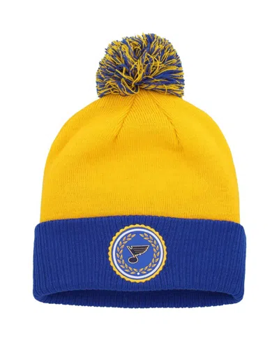 Adidas Originals Women's Gold St. Louis Blues Laurel Cuffed With Pom Knit Hat