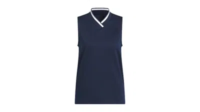 Pre-owned Adidas Originals Women's Goto Sleeveless Polo Shirt In Collegiate Navy Blue