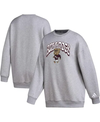 Adidas Originals Women's Gray Mississippi State Bulldogs Vintage-like Stylin Pullover Sweatshirt