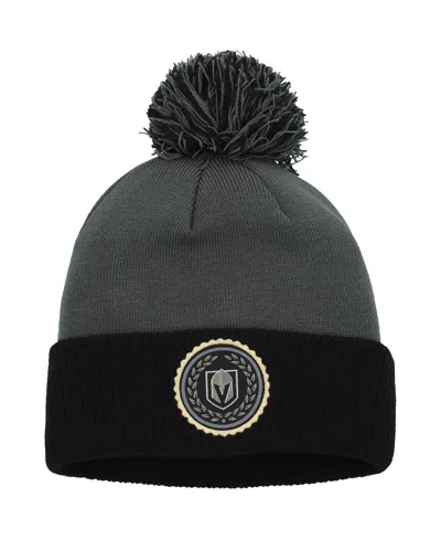 Adidas Originals Women's Gray Vegas Golden Knights Laurel Cuffed With Pom Knit Hat