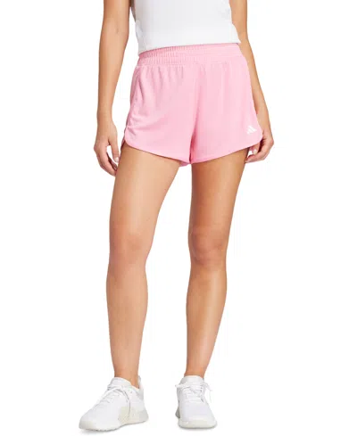 Adidas Originals Women's High-waisted Knit Pacer Shorts In Bliss Pink