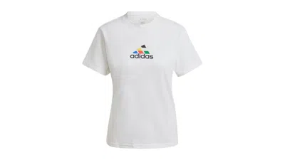 Pre-owned Adidas Originals Women's House Of Tiro Nations Graphic T-shirt In White