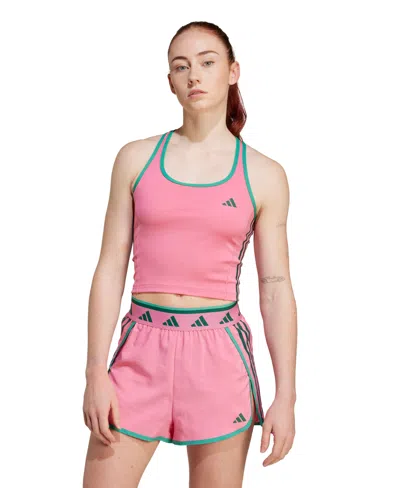 Adidas Originals Women's Hyperglam Color Pop Training Tank Top In Pinkfusion,colegategreen