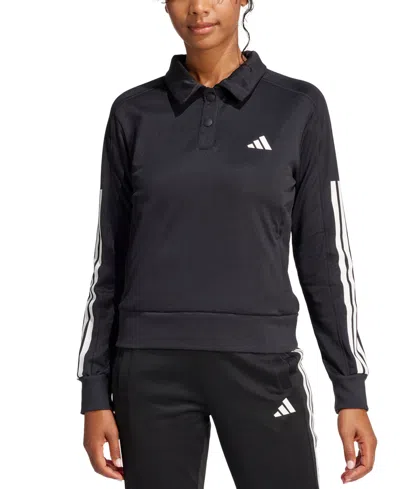 Adidas Originals Women's Iconic 3-stripes Snap Track Top In Black