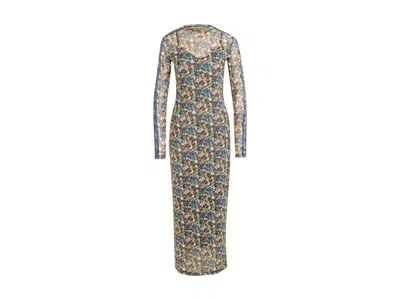 Pre-owned Adidas Originals Women's Liberty London Mesh Maxi Dress In Multi