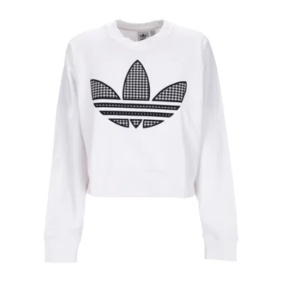 Adidas Originals Women's Lightweight Crewneck Sweatshirt Oversized Sweatshirt White