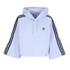 Adidas Originals Women's Lightweight Hooded Short Sleeve Sweatshirt Originals Cropped Hoodie Blue Dawn