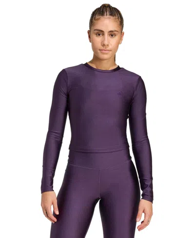 Adidas Originals Women's Long-sleeve Crewneck T-shirt In Purple