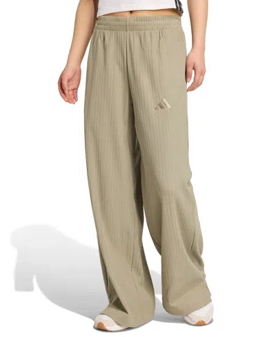 Adidas Originals Women's Loose Wide Leg Pants In Gray
