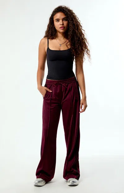 Adidas Originals Women's Maroon Firebird Loose Track Pants In Burgundy