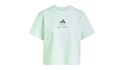 Pre-owned Adidas Originals Women's Mercedes Amg Petronas Formula Team Polo Shirt In Frozen Green/grey Strata