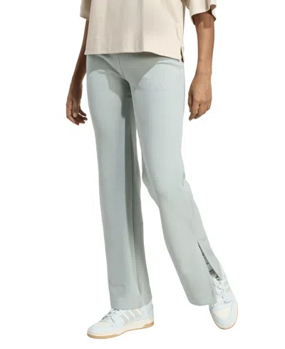 Adidas Originals Women's Mid-rise Pull-on Flare-leg Logo Pants In Blue