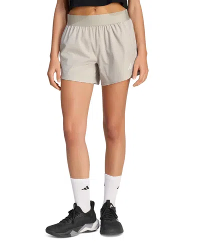 Adidas Originals Women's Mid-rise Workout Flex Woven Shorts In Nude