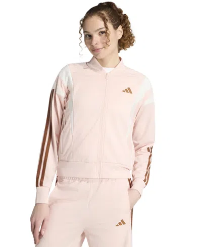 Adidas Originals Women's Mock Neck Track Jacket In Pink