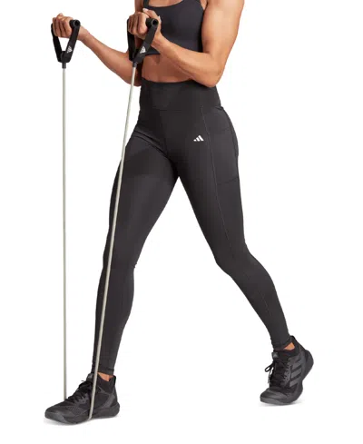 Adidas Originals Women's Optime Moisture-wicking Full-length Leggings In Black