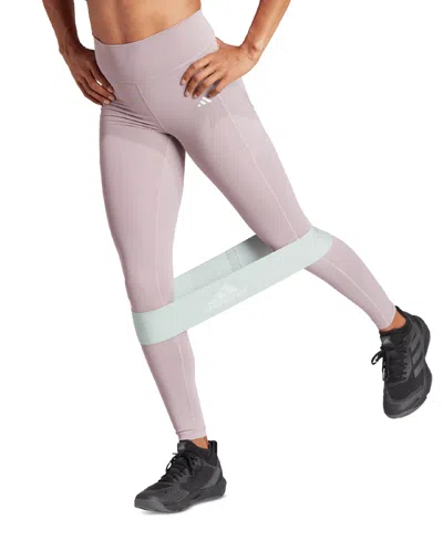 Adidas Originals Women's Optime Moisture-wicking Full-length Leggings In Preloved Fig