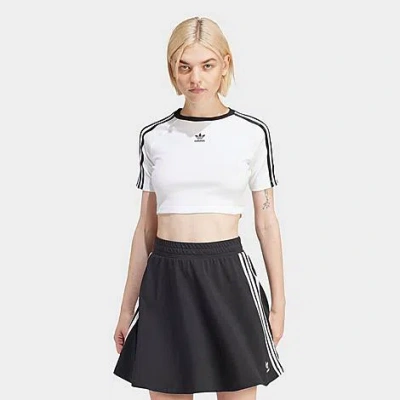Adidas Originals Women's Originals Adicolor 3-stripes Baby T-shirt In White