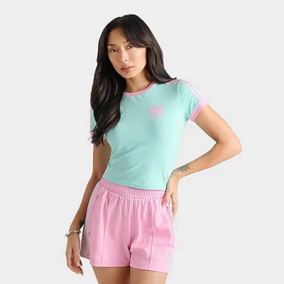 Adidas Originals Women's Originals Adicolor 3-stripes Baby T-shirt In Blue