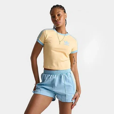 Adidas Originals Women's Originals Adicolor 3-stripes Baby T-shirt In Yellow