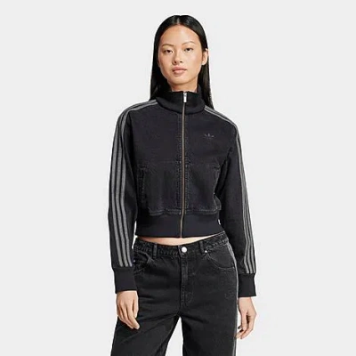 Adidas Originals Women's Originals Adicolor Denim Full-zip Jacket In Black
