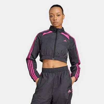 Adidas Originals Women's Originals Adicolor Teamgeist Cropped Track Top In Black