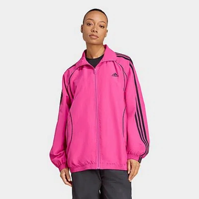 Adidas Originals Adidas Teamgeist Oversize Recycled Polyester Track Jacket In Pink