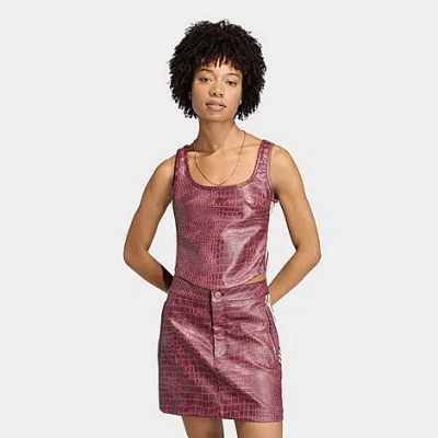 Adidas Originals Crocodile-effect Corset In Burgundy