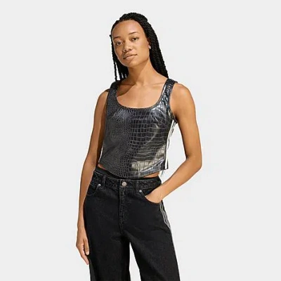 Adidas Originals Women's Originals Croc Pleather Corset Top In Black
