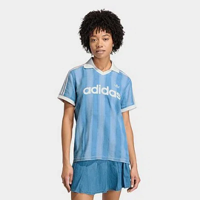 Adidas Originals Women's Originals Denim Football Jersey In Blue