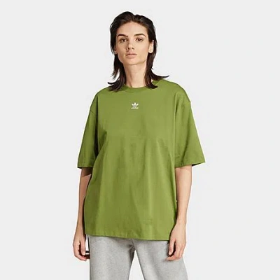 Adidas Originals Women's Originals Essentials Boyfriend Loose T-shirt In Green