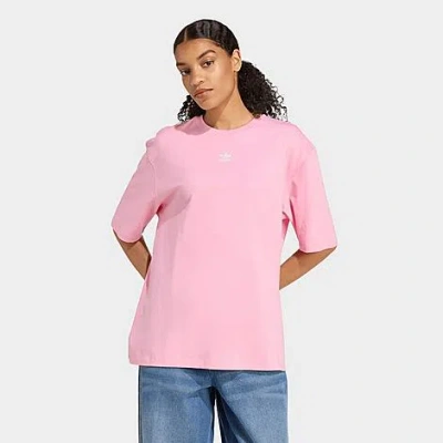 Adidas Originals Women's Originals Essentials Boyfriend Loose T-shirt In Pink