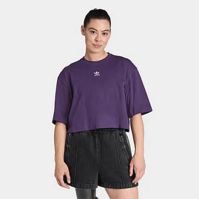 Adidas Originals Women's Originals Essentials Crop T-shirt In Purple