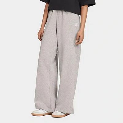 Adidas Originals Women's Originals Essentials Fleece Wide Leg Pants In Gray
