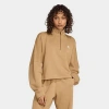 Adidas Originals Women's Originals Essentials Half-zip Fleece Sweatshirt In Brown